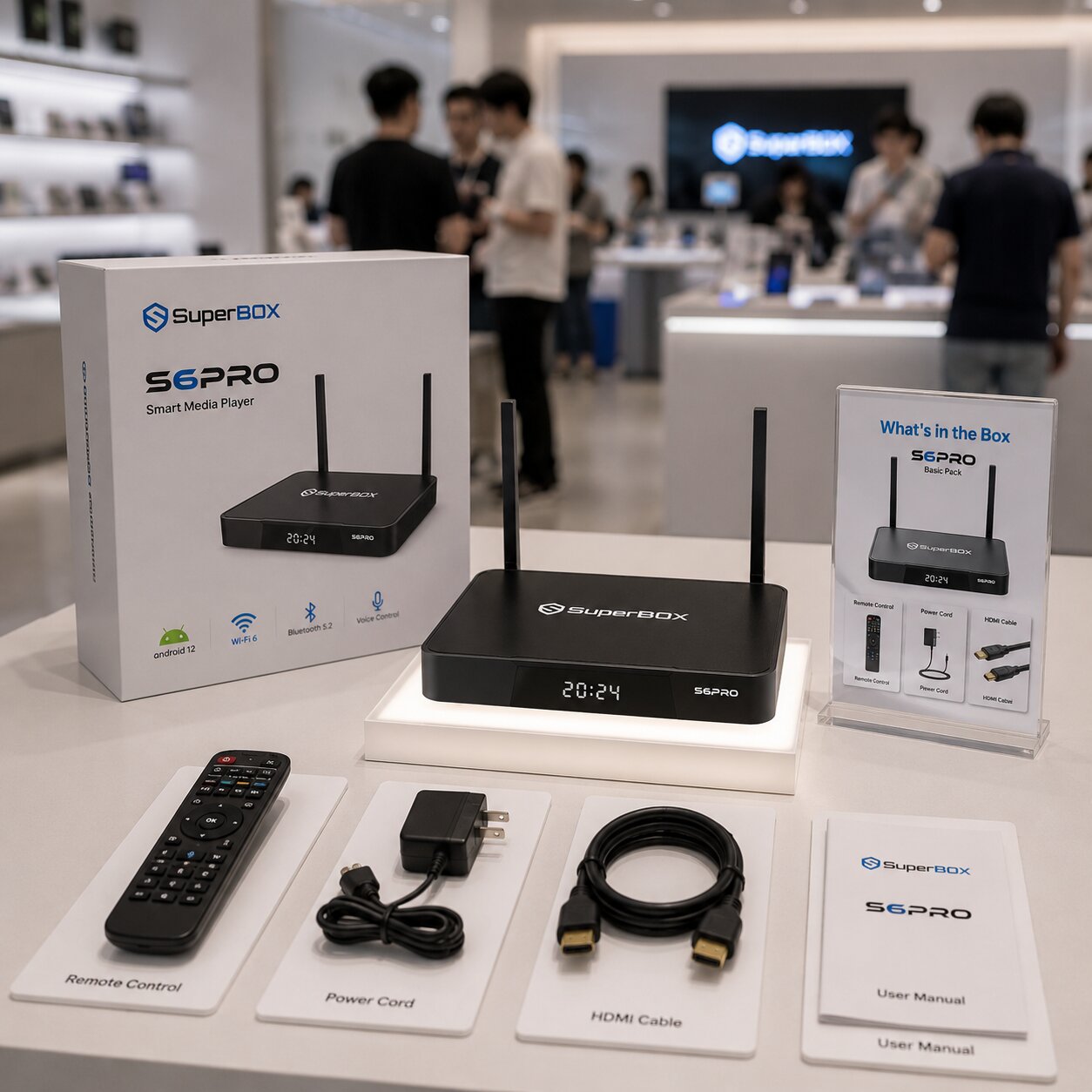 Images of the SuperBox S6 Pro are displayed at the SuperBox TV Box Store showroom (2)