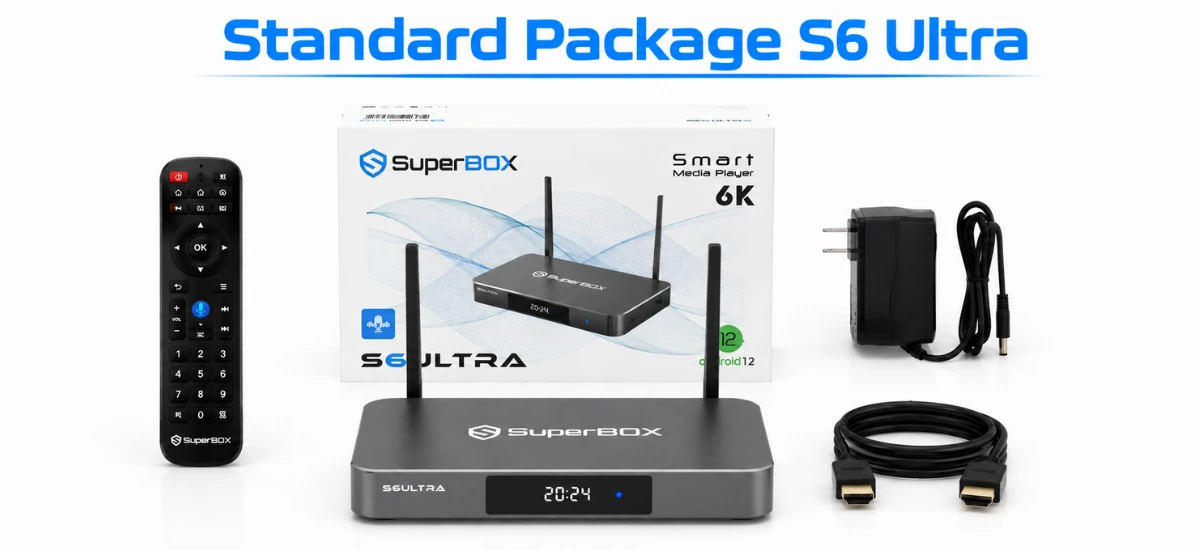 SuperBox S6 Ultra 4K TV Box Package