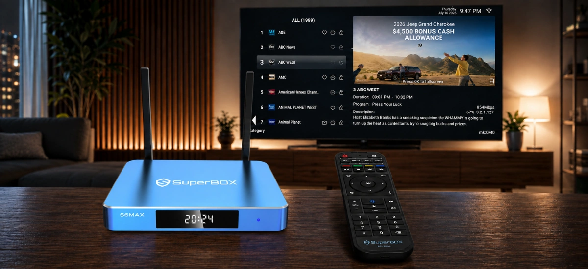 SuperBox S6 Max 29 SuperBox S6 Max Blue TV live channels