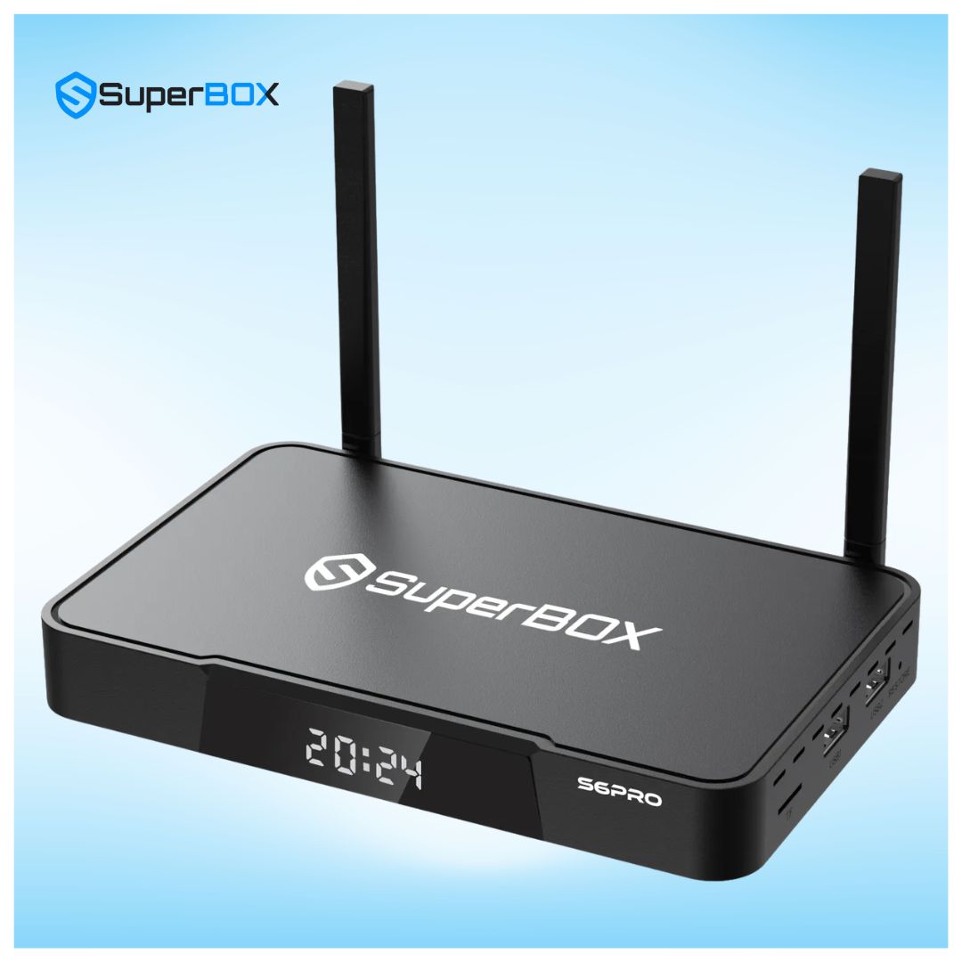 SuperBox S6 Pro smart TV box product perspective image