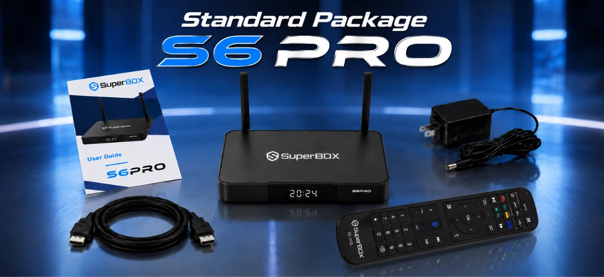 SuperBox S6 Pro 4K Android TV Box Package