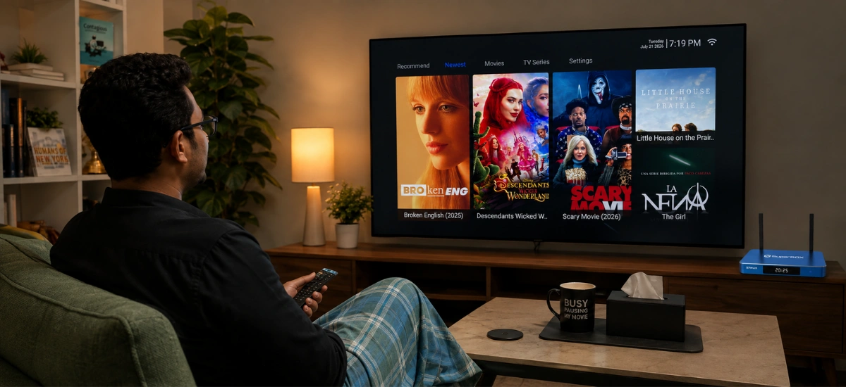 SuperBox S7 Max Blue VOD streaming library