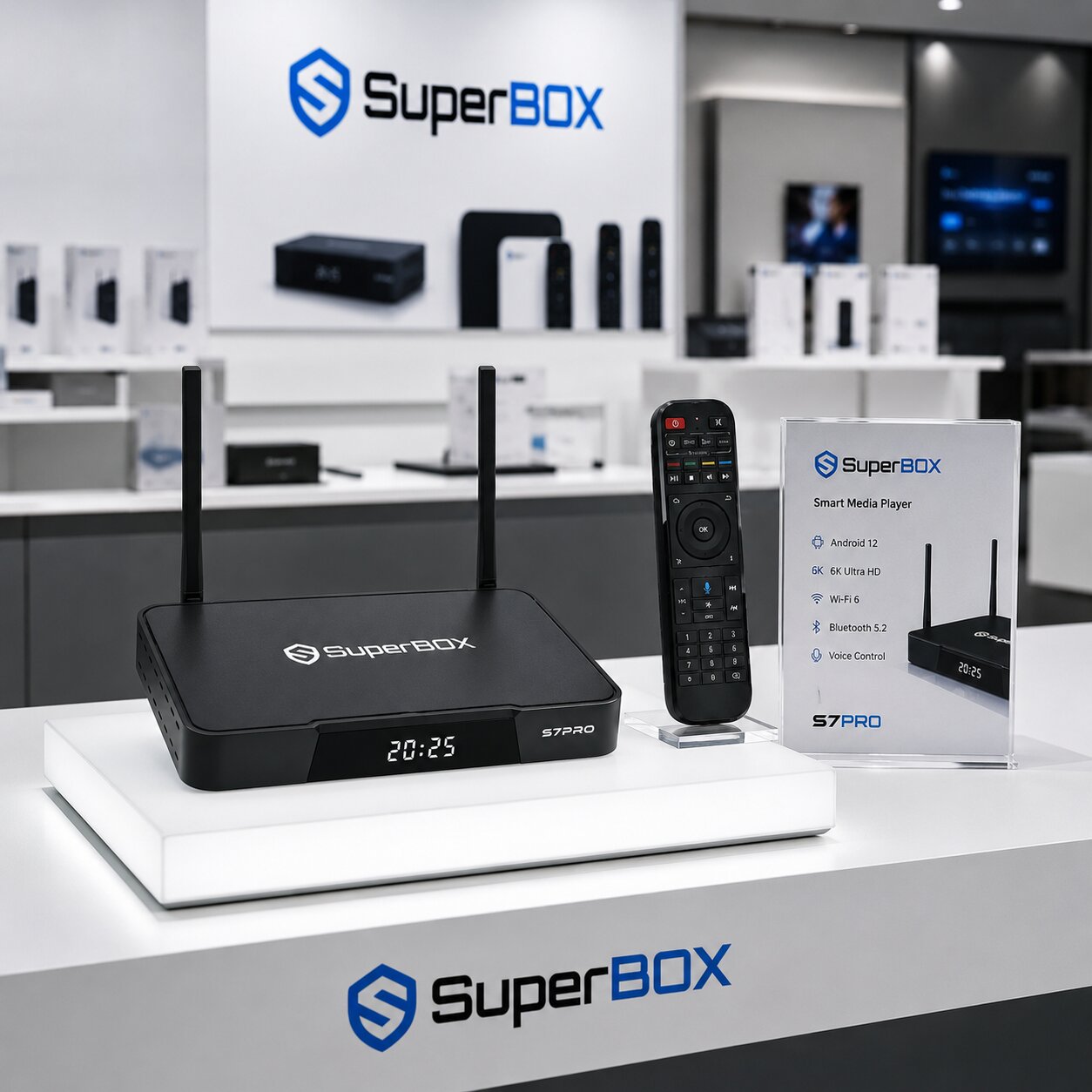 SuperBox S7 Pro on display at SuperBox TV Box Store 1