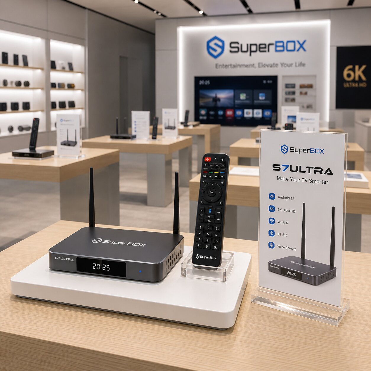 SuperBox S7 Ultra on display at SuperBox TV Box Store 2