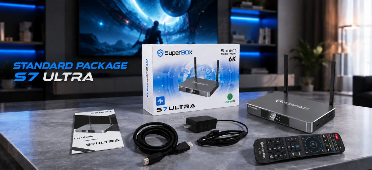SuperBox S7 Ultra 6K TV Box Package