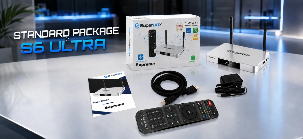 SuperBox Supreme 6K TV Box Package