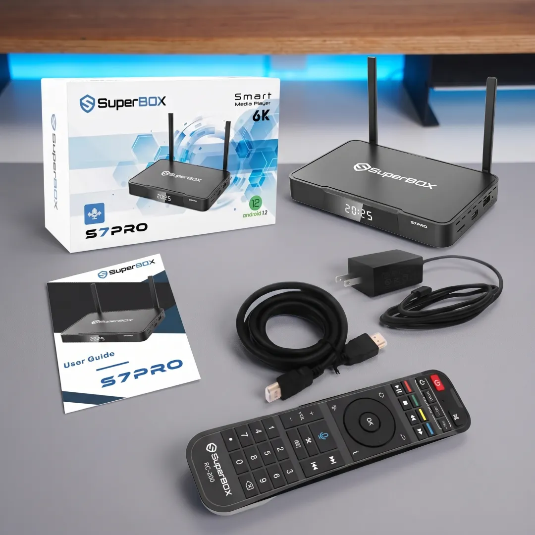 SuperBox S7 Pro 11 superbox-s7-pro-package-remote-power-adapter-hdmi-cable