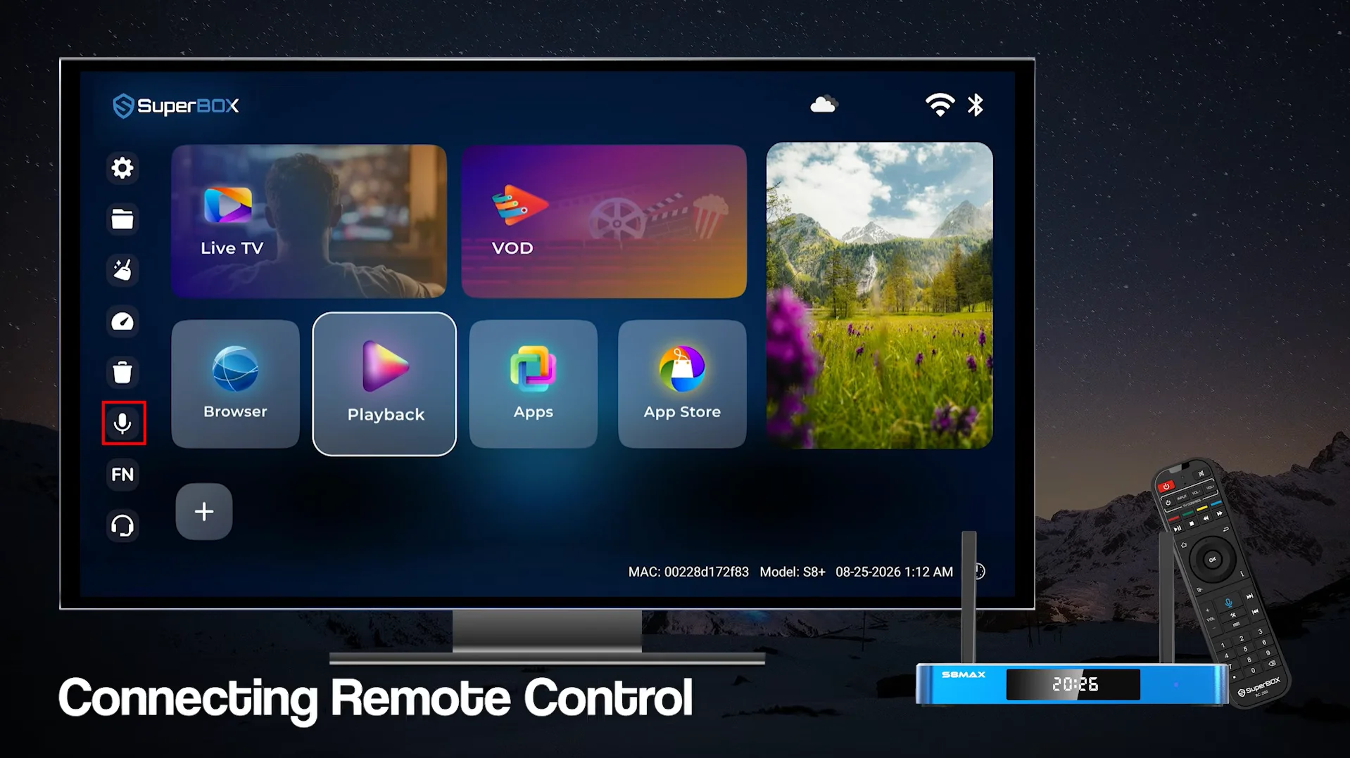 SuperBox S8 vs S6 Is Upgrading to the New Generation Worth It? 18 SuperBox S8 Home Screen Navigation - Live TV, Blue VOD, and 7-Day Playback Apps
